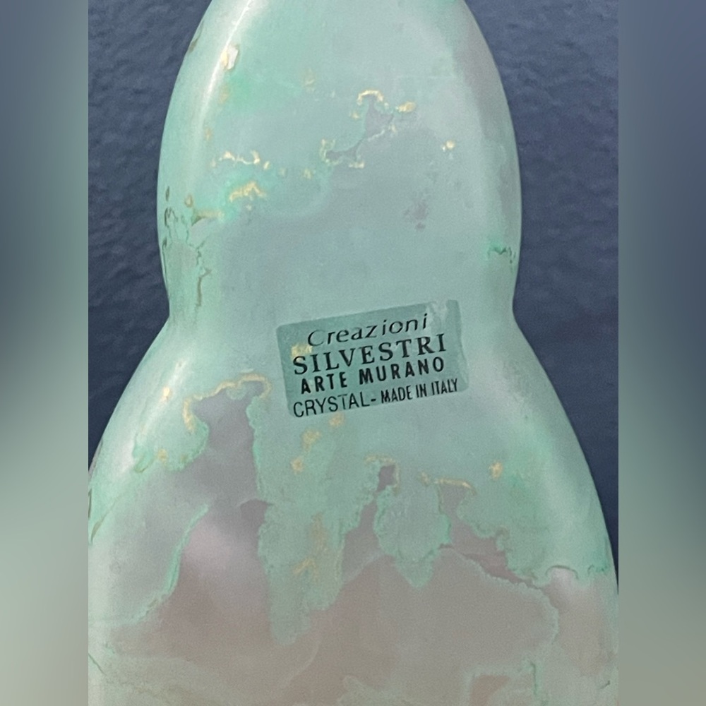 Creazioni Silvestri Arte Murano Crystal Made in Italy Green Hold Perfume Bottle - Picture 3 of 8
